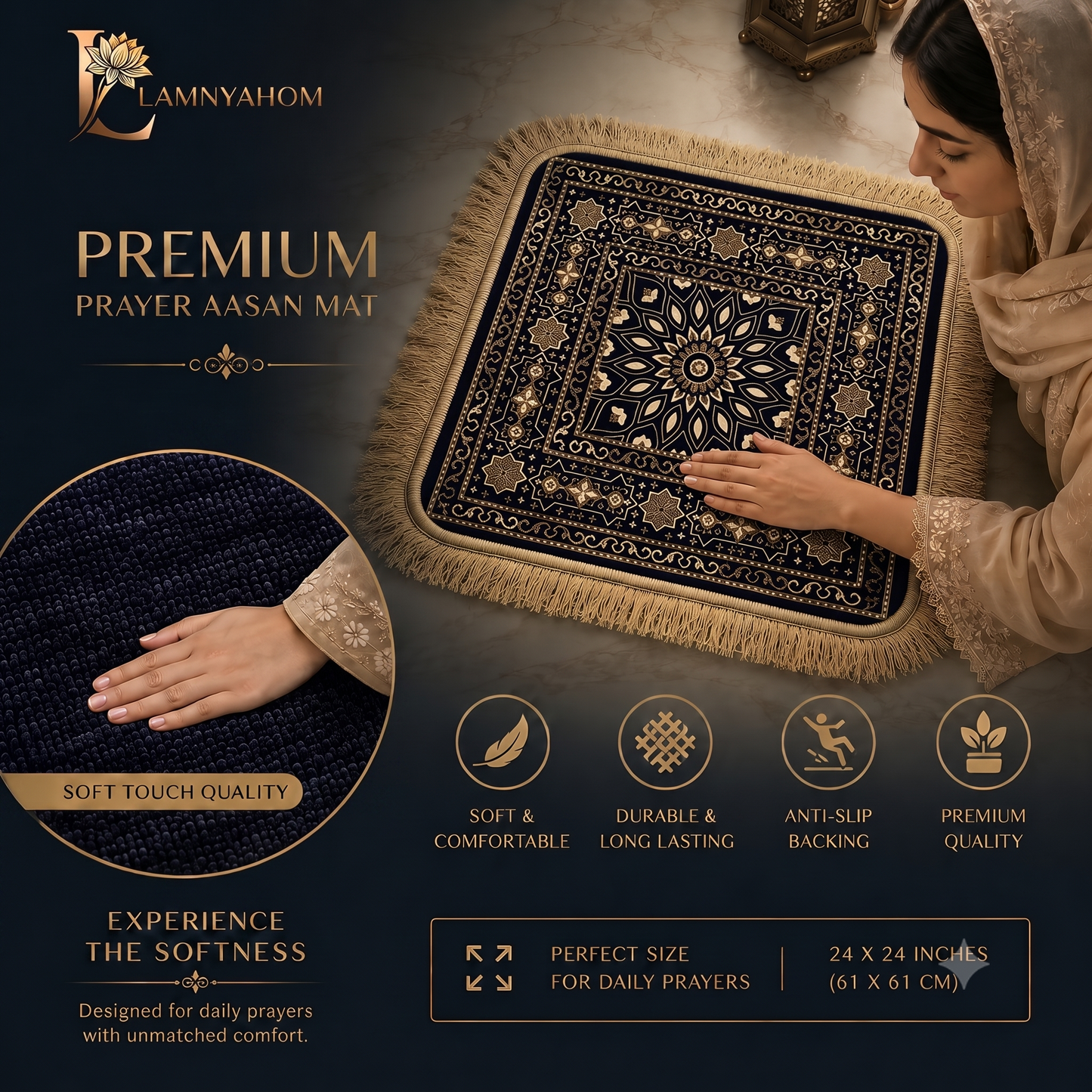 Royal Velvety Chenille Puja Mat
