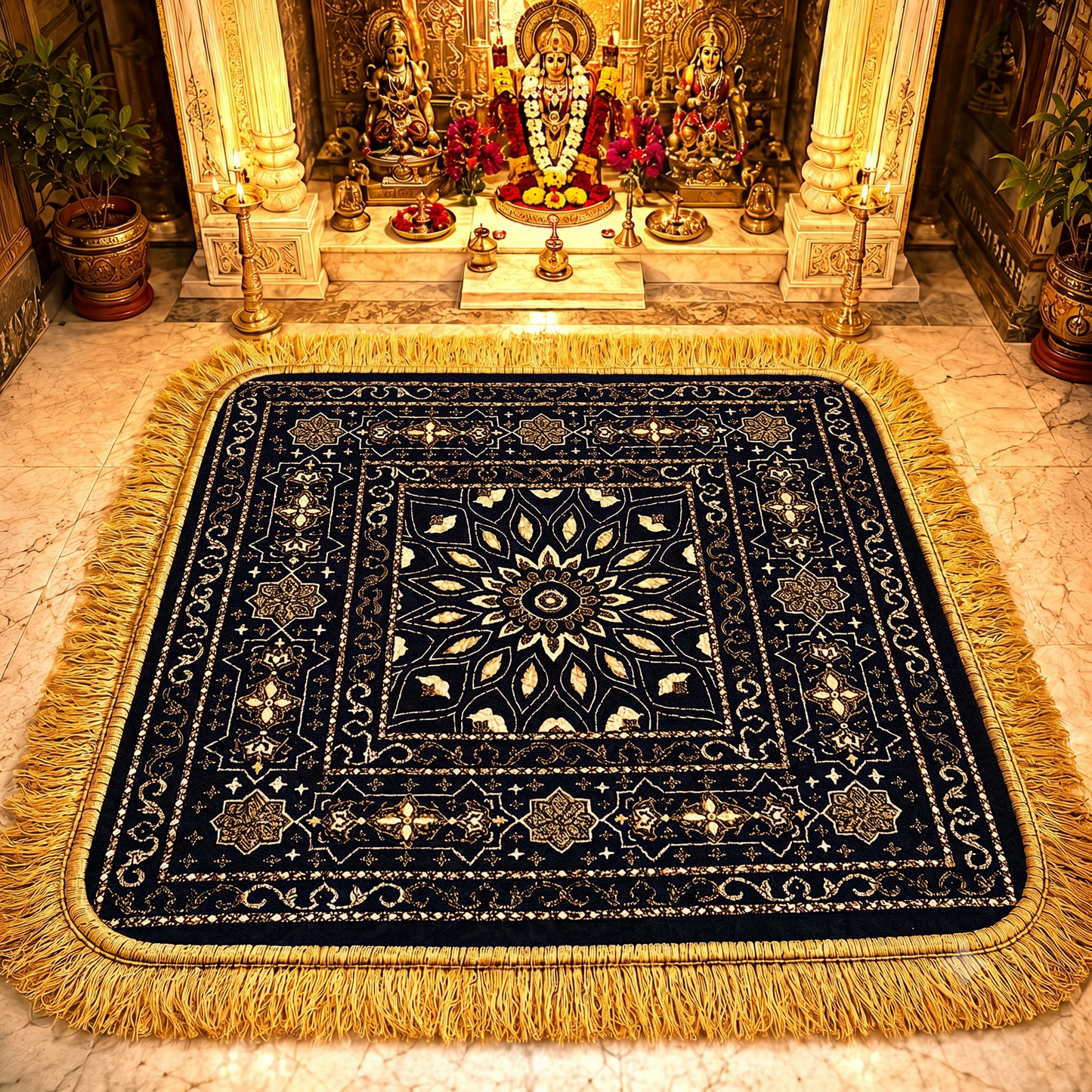 Royal Velvety Chenille Puja Mat