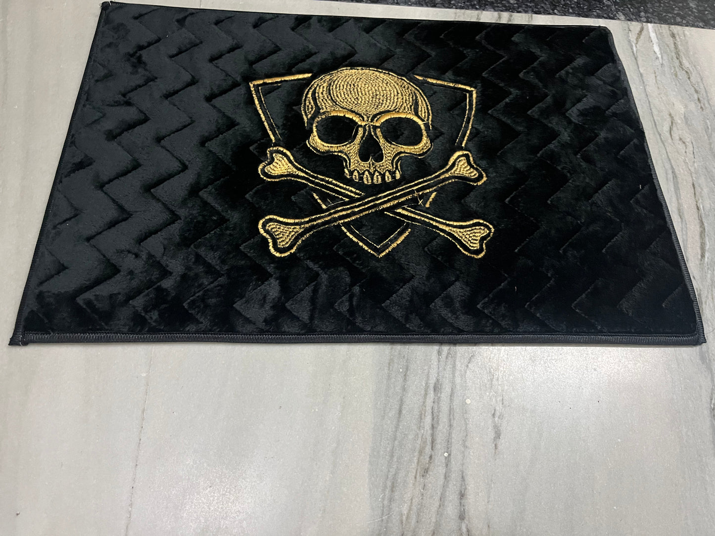 Premium Skull Velvet Door Mat – Ultra Soft Anti-Skid Designer Rug