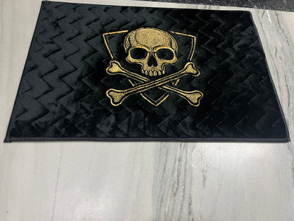 Premium Skull Velvet Door Mat – Ultra Soft Anti-Skid Designer Rug