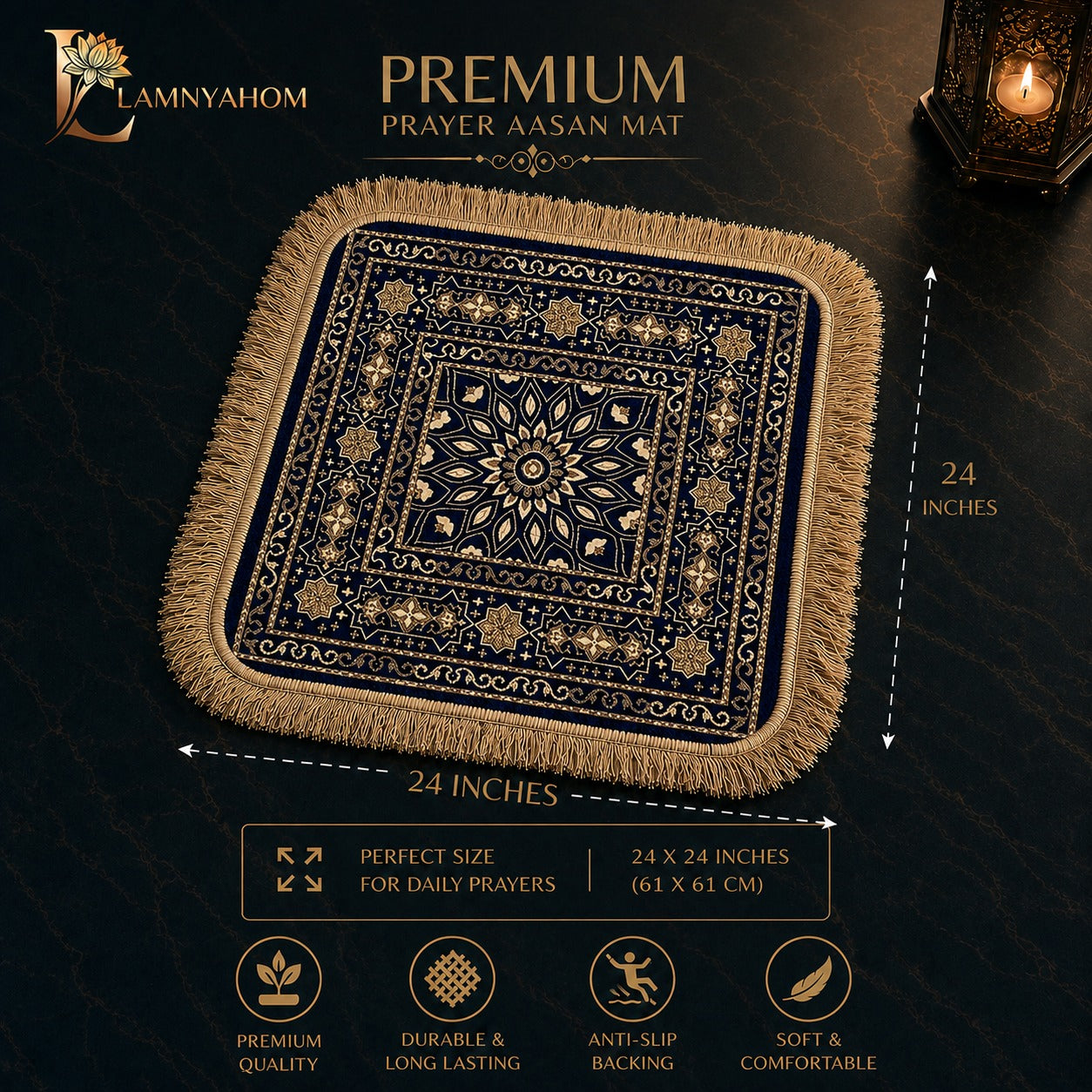 Royal Velvety Chenille Puja Mat