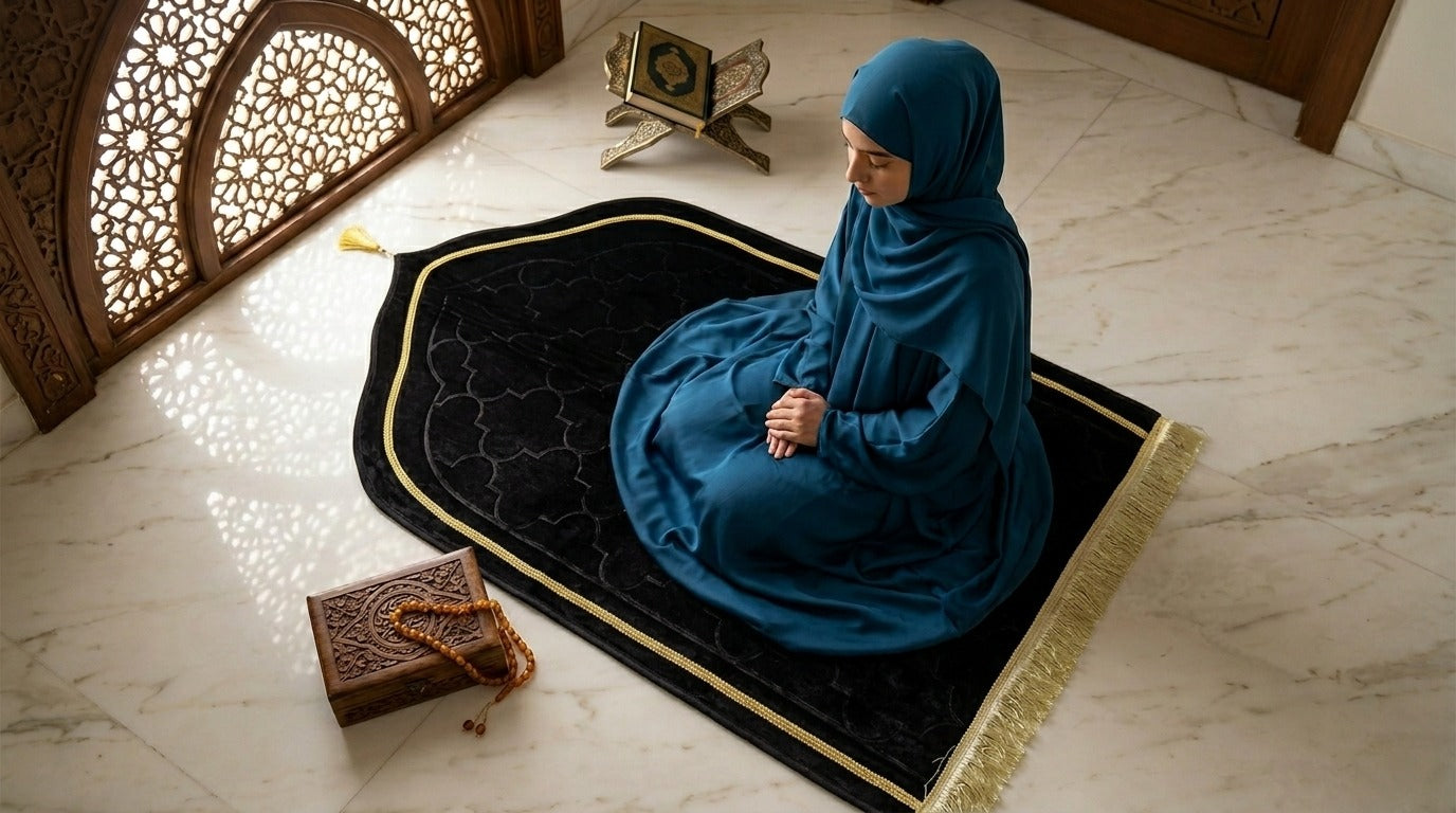 LAMNYAHOM Luxurious Velvety Chenille Janamaz Prayer Mat