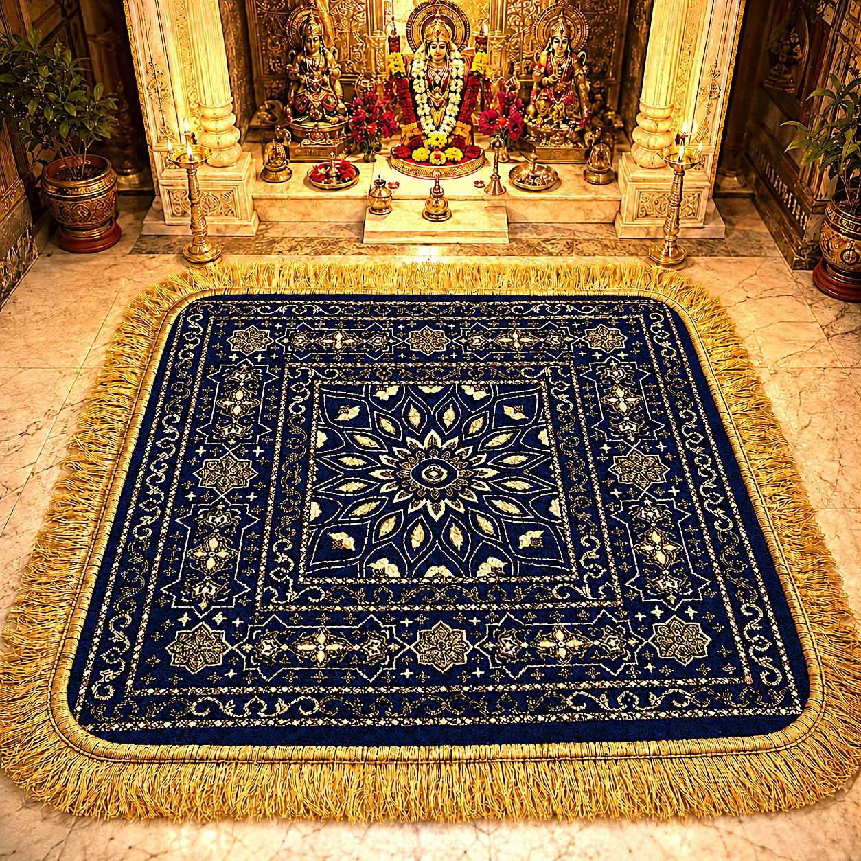 Royal Velvety Chenille Puja Mat