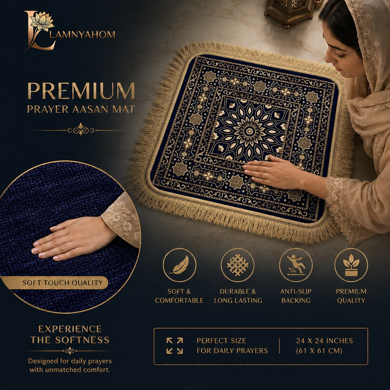 Royal Velvety Chenille Puja Mat