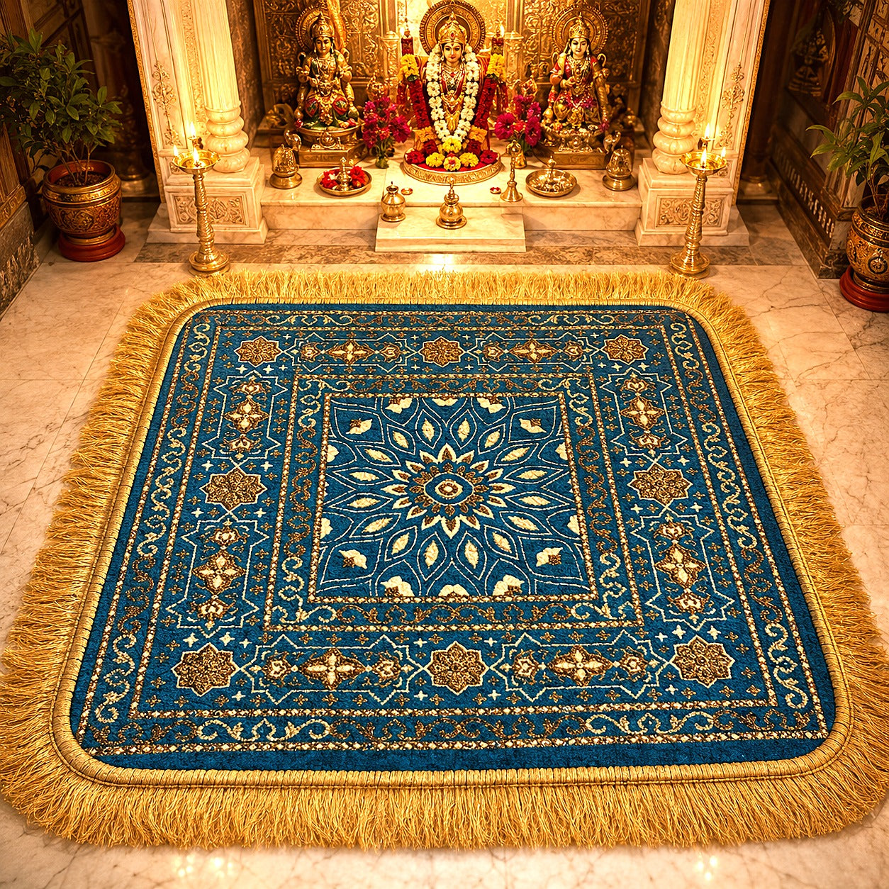 Royal Velvety Chenille Puja Mat