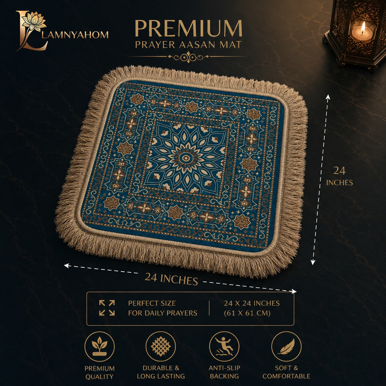 Royal Velvety Chenille Puja Mat