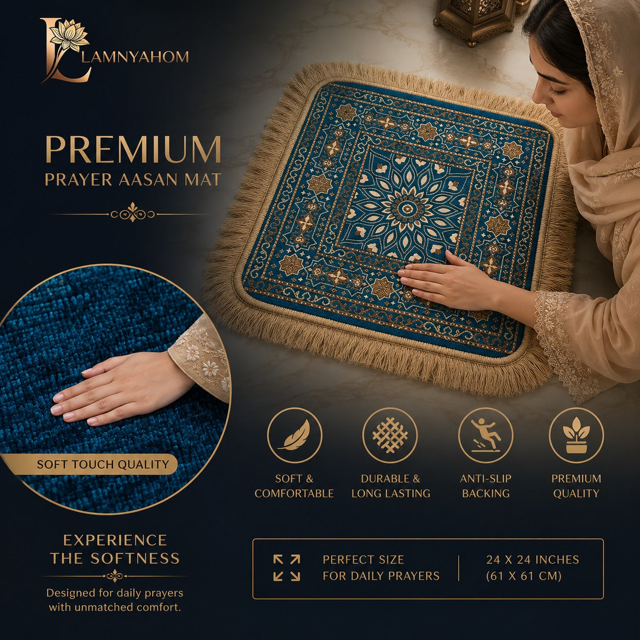Royal Velvety Chenille Puja Mat