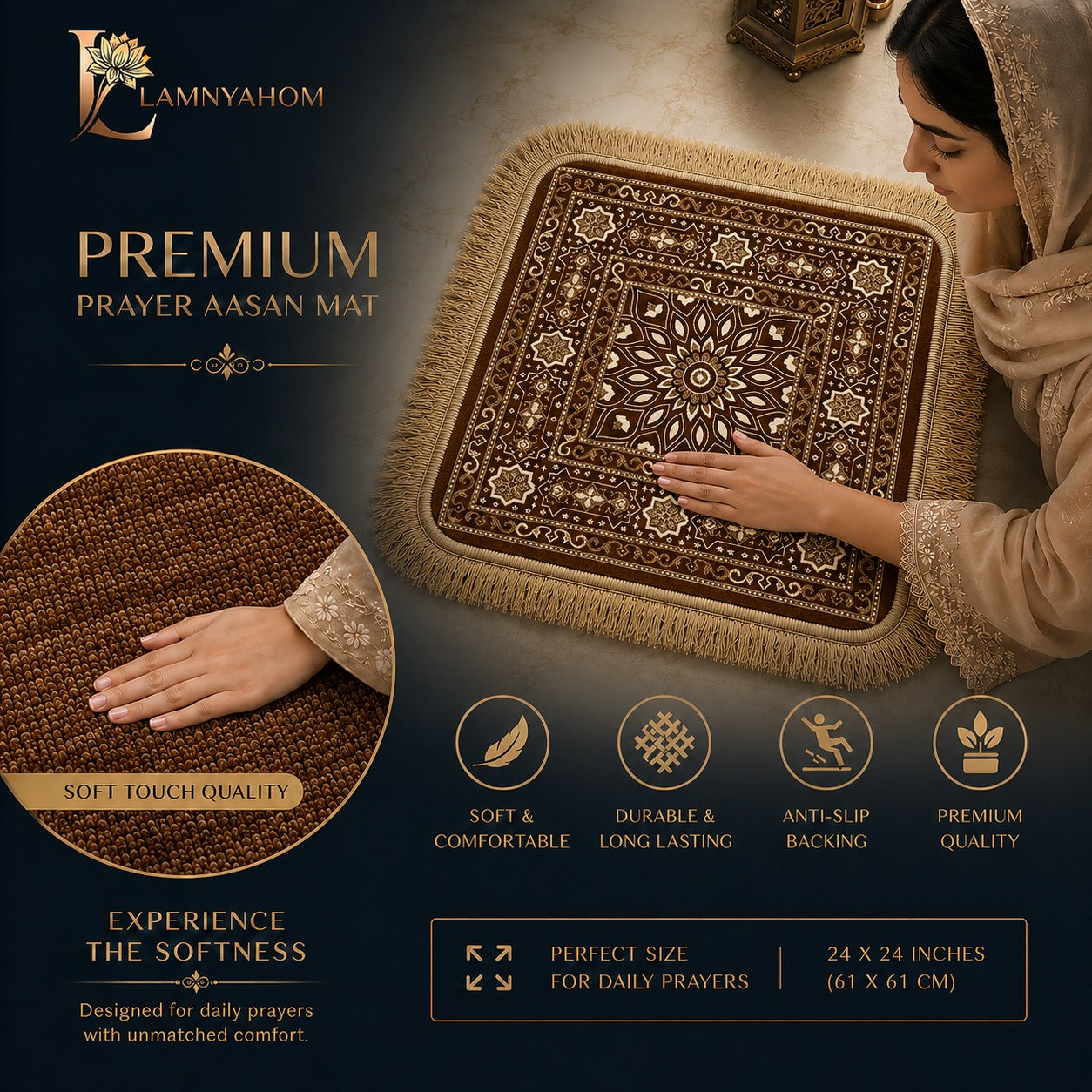 Royal Velvety Chenille Puja Mat