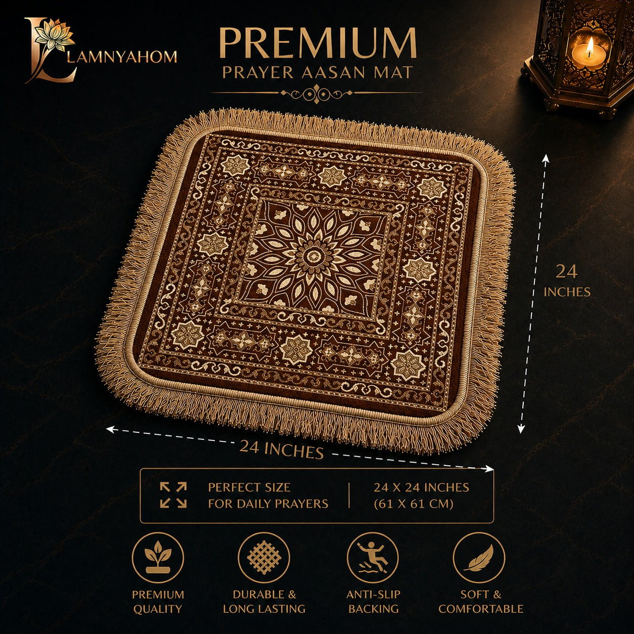 Royal Velvety Chenille Puja Mat