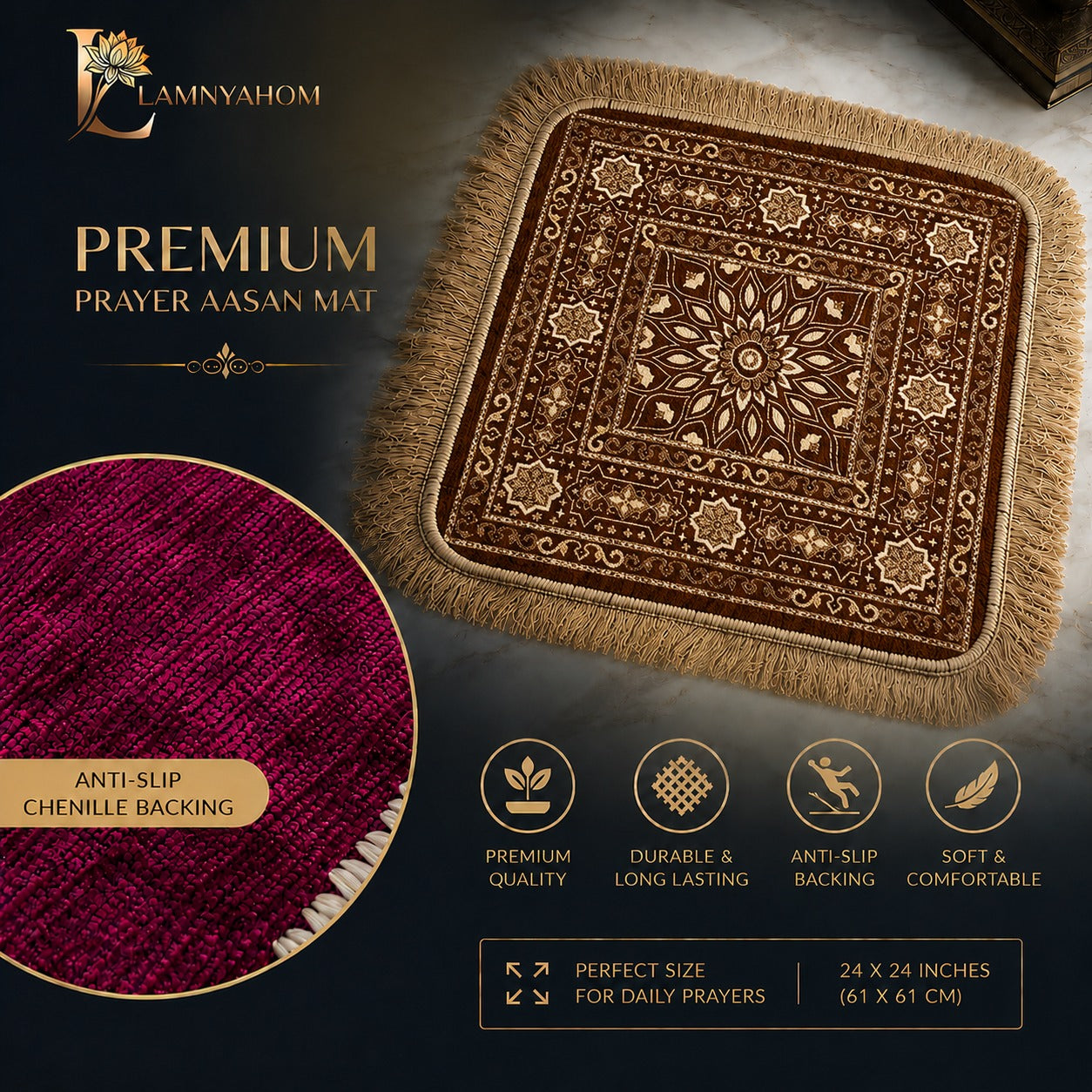 Royal Velvety Chenille Puja Mat