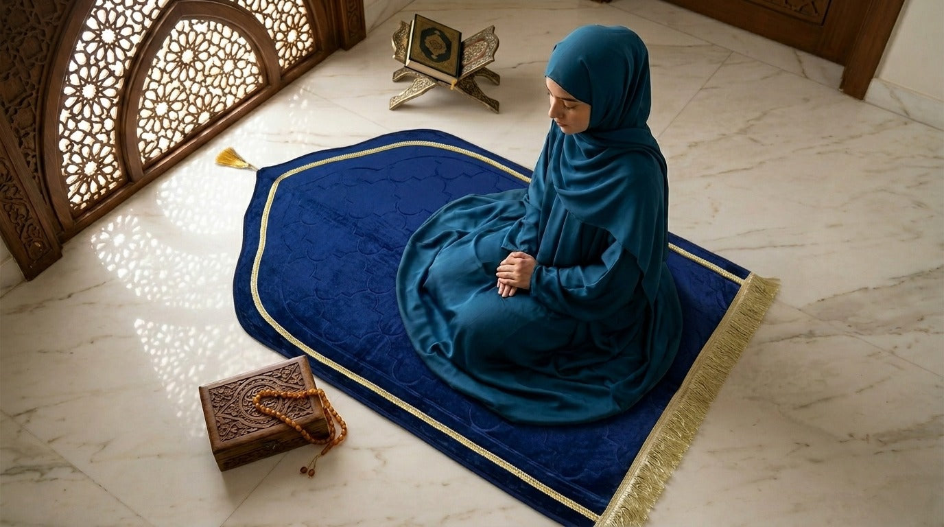 LAMNYAHOM Luxurious Velvety Chenille Janamaz Prayer Mat