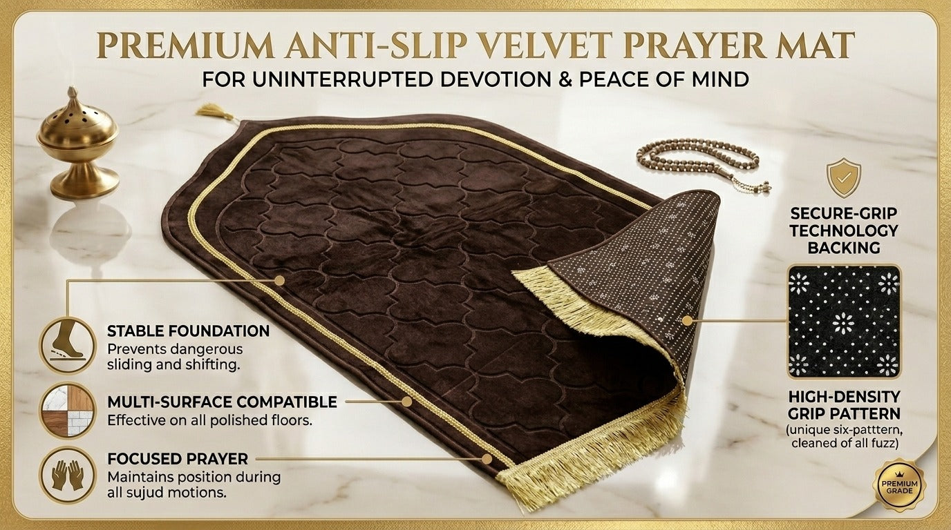 LAMNYAHOM Luxurious Velvety Chenille Janamaz Prayer Mat