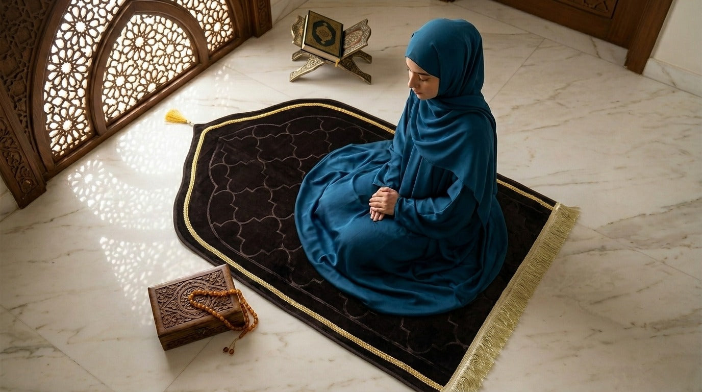 LAMNYAHOM Luxurious Velvety Chenille Janamaz Prayer Mat