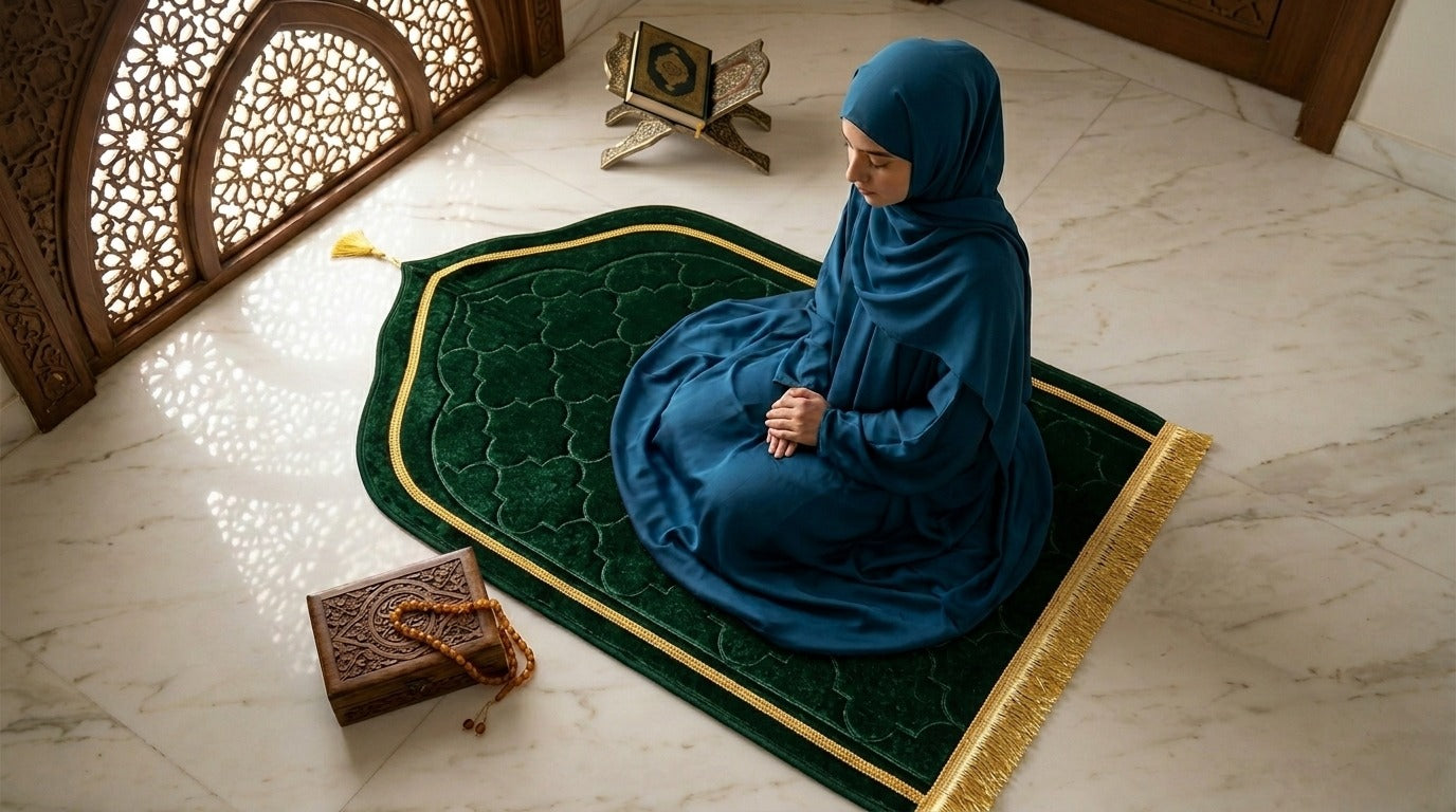 LAMNYAHOM Luxurious Velvety Chenille Janamaz Prayer Mat