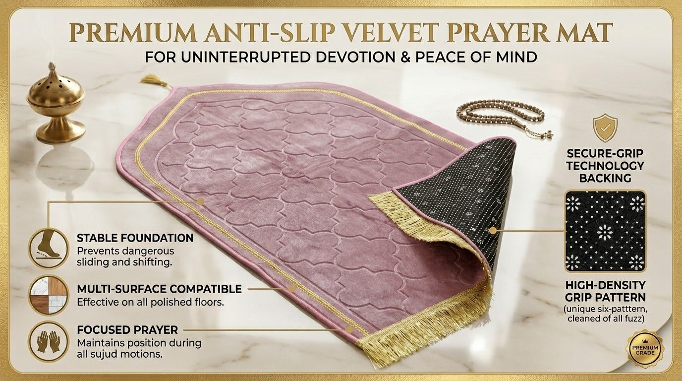 LAMNYAHOM Luxurious Velvety Chenille Janamaz Prayer Mat