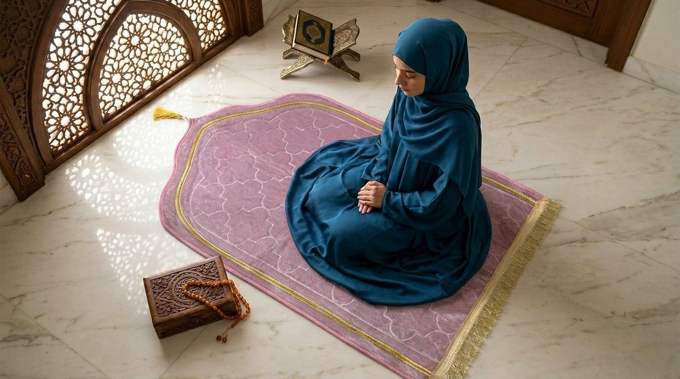 LAMNYAHOM Luxurious Velvety Chenille Janamaz Prayer Mat